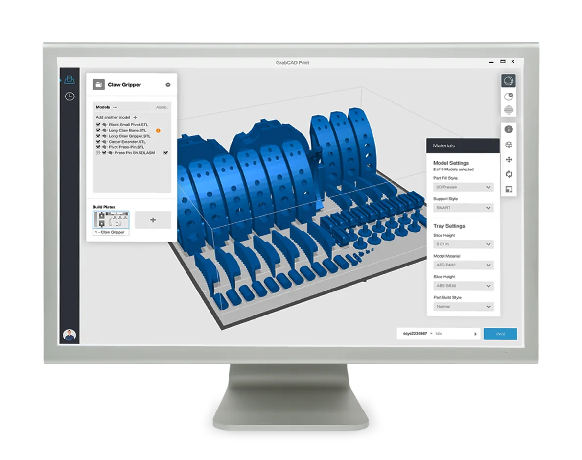 GrabCad-Software for Stratasys 3D Printers
